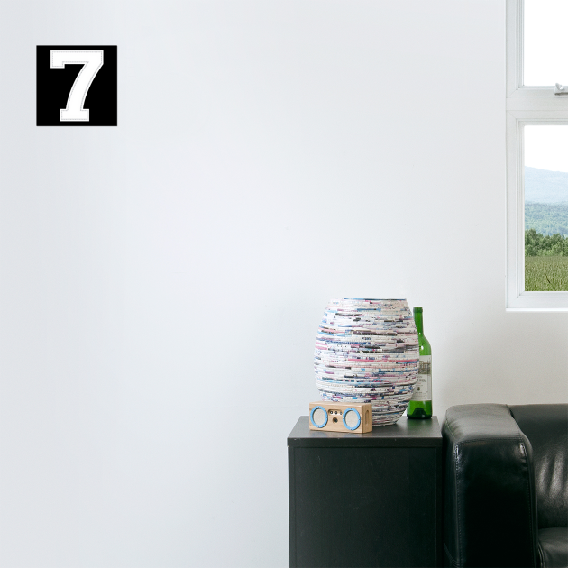 Number 7 Seven Simple Graphic Minimalist Tee Shirt by OUTFITPAW